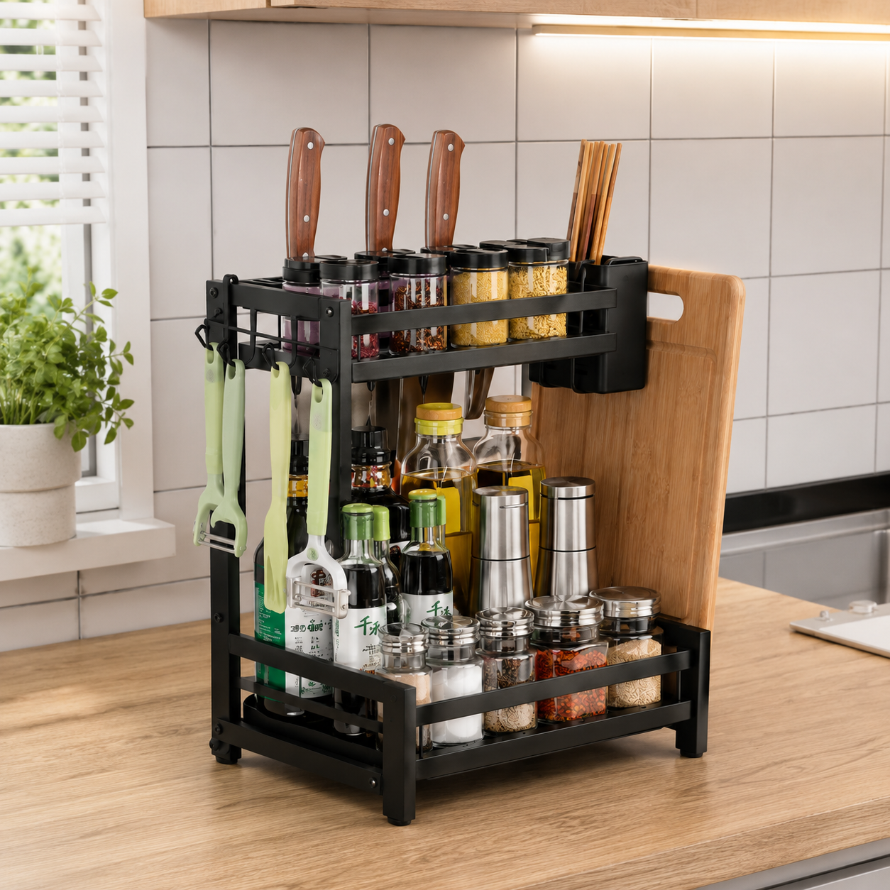 Organizador de 2 niveles cocina
